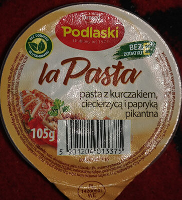 Pasta z kurczakiem, ciecierzycą i papryką