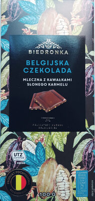 Belgijska czekolada mleczna z kawałkami słonego karmelu