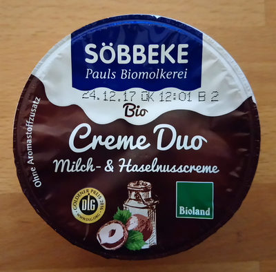 Bio Creme Duo Milch- & Haselnusscreme