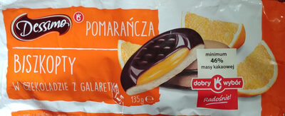 Biszkopty z galaretką o smaku pomarańczowym w czekoladzie