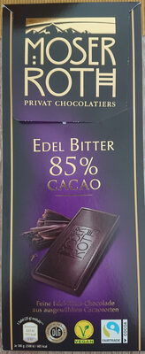 ALDI MOSER ROTH Edel-(Zart-) Bitter-Chocolade  Edel Bitter 85 % Cacao