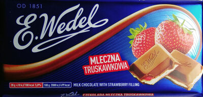 Czekolada mleczna z nadzieniem truskawkowym