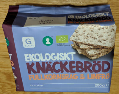 Ekologisk Knäckebröd Fullkornsråg & Linfrö