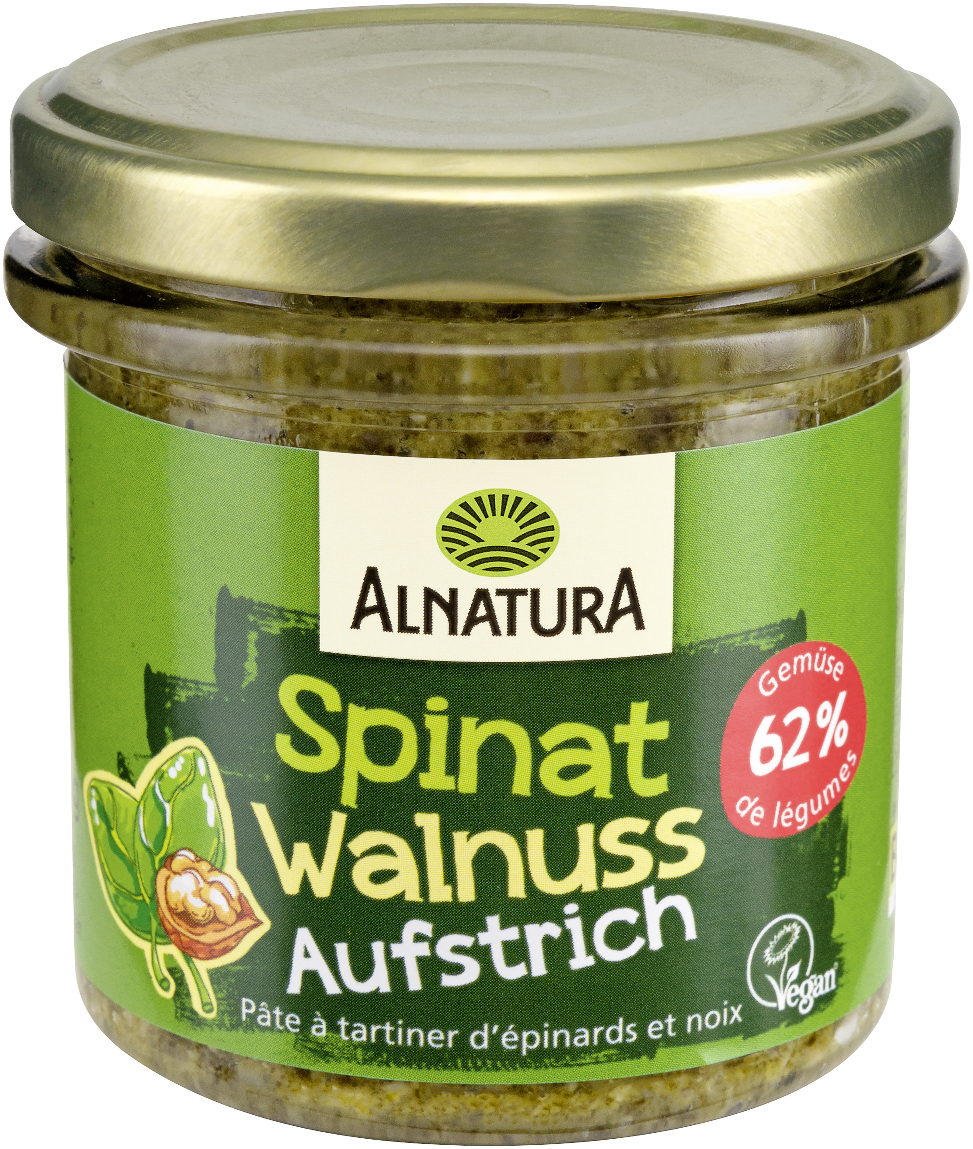 Alnatura Gartengemüse / Gemüseaufstrich  Spinat Walnuss 4104420143944 Bio Brotaufstrich mit Spinat und Walnuss